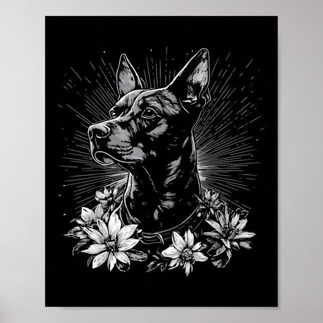 Poster Doberman Pinscher Cachorro Lover Estilo Retro Tatu (Frente)