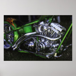 Poster DOBRAGÃO DE motocicleta do helicóptero na grama