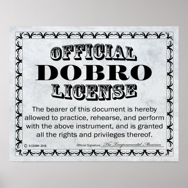 Poster Dobro License (Frente)