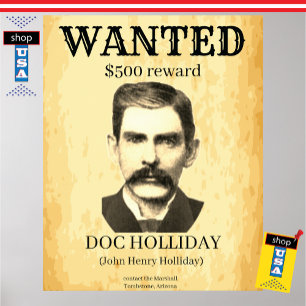 Poster Doc Holliday Desejava Vintage Vintage