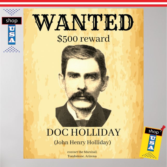 Poster Doc Holliday Desejava Vintage Vintage (Criador carregado)