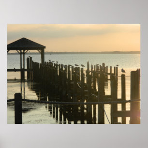 Pôster Docas da pesca de North Carolina do pato