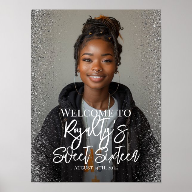 Poster Doce 16 boas vindas do partido com foto (Frente)