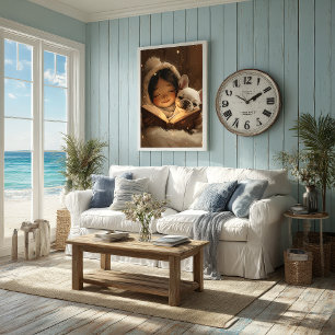 Poster Doce Amizade: Garota Cuddling Seu Bulldog Francês