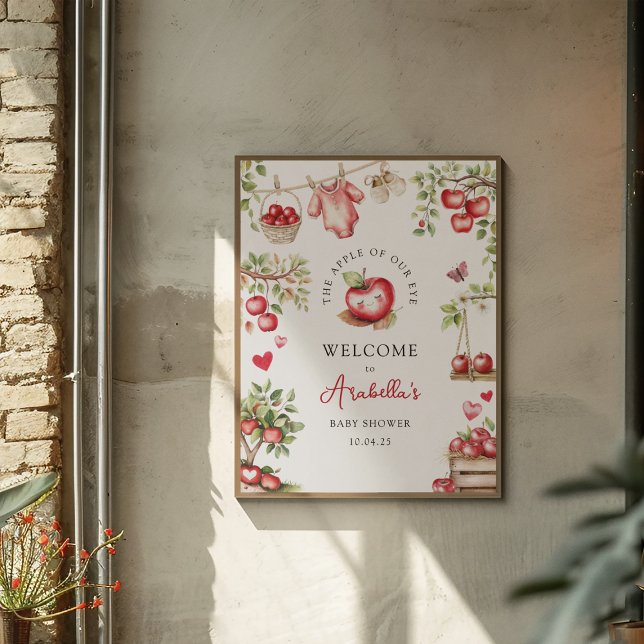 Poster Doce Apple Do Nosso Chá de fraldas De Olhos Bem-Vi (Criador carregado)