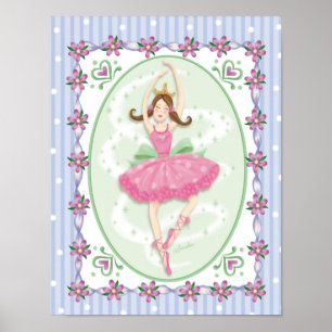 Poster Doce Arte de Parede de Meninas Prima Bailarina