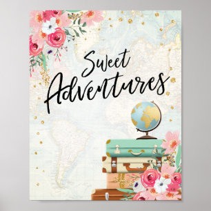Poster Doce Aventuras - Sinal Viagem Chá Mesa