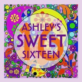 Pôster Doce Colorido 16 Aniversário
