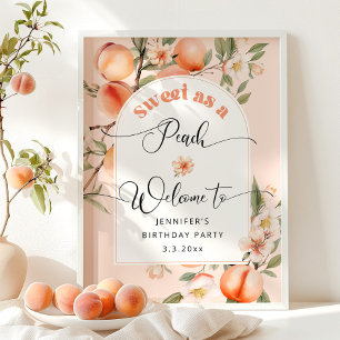 Poster Doce como aplauso de aniversário de pêssego