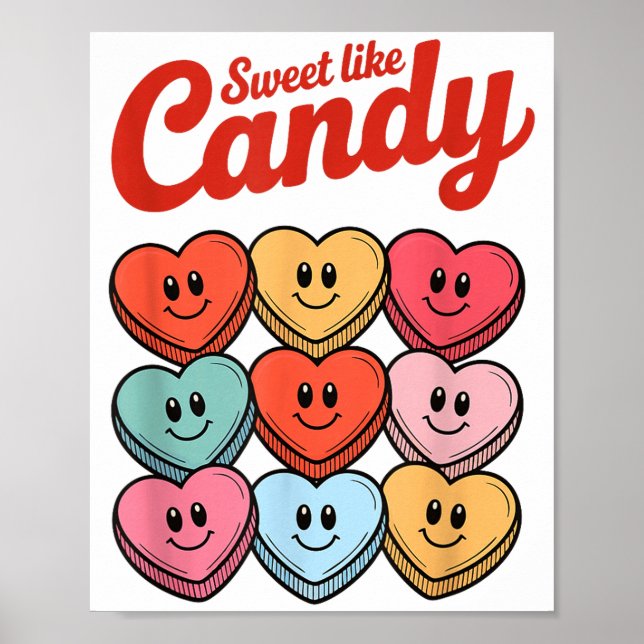 Poster Doce Como Doce Coração de Doces de São Valentão Am (Frente)