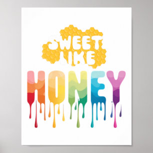 Poster Doce Como Mel - Pau Colorido Bonito