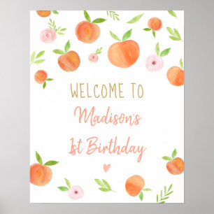 Poster Doce Como Um Aniversário De Pêssego