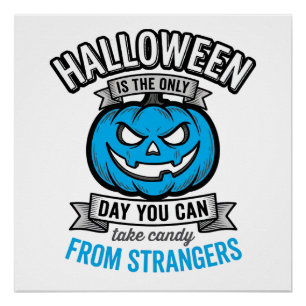 Pôster Doce de Halloween de Estranhos Desenho de Abóbora