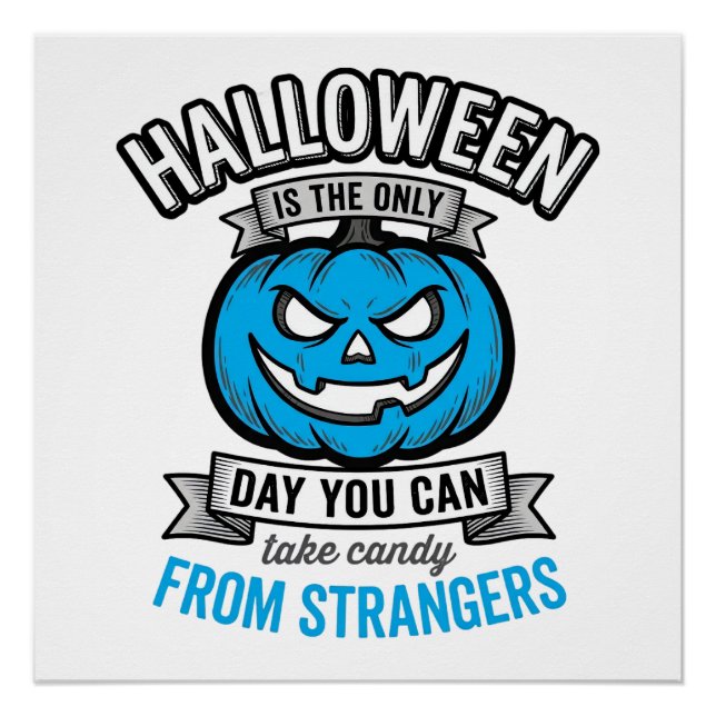 Pôster Doce de Halloween de Estranhos Desenho de Abóbora  (Frente)