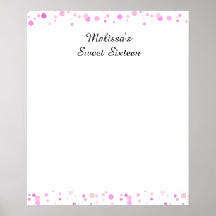 Poster Doce Dezesseis, Bat Mitzvah Pink Pontos, Sign in C