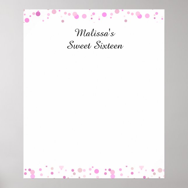 Poster Doce Dezesseis, Bat Mitzvah Pontos Rosas, Quadro d (Frente)
