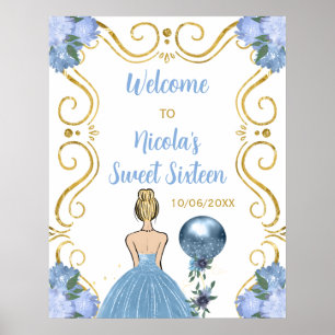 Poster Doce Dezesseis loiras Princesa Azul Bem-Vindo