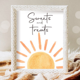 Poster Doce e Comida Boho Sunshine Aniversário