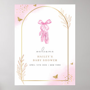 Poster Doce Elegante Arch Ballerina - Chá de fraldas de b