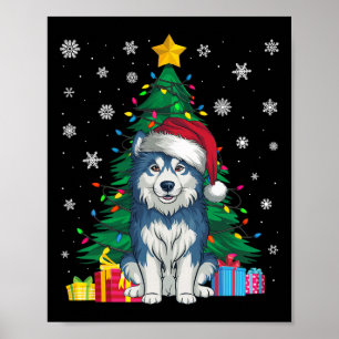 Poster Doce Feio Das Árvores Do Xmas Alaskan Malamute