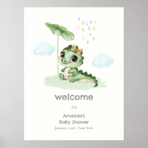 Poster Doce Gotinha de Chuva Pequeno Dragão Chuvoso Bem-v