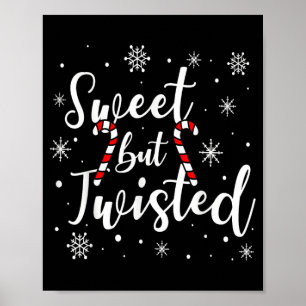 Poster Doce Mas Torcido Divertido Natal Cana de Açúcar Na