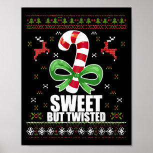 Poster Doce Mas Torto Engraçado Cane De Natal Feio Natal