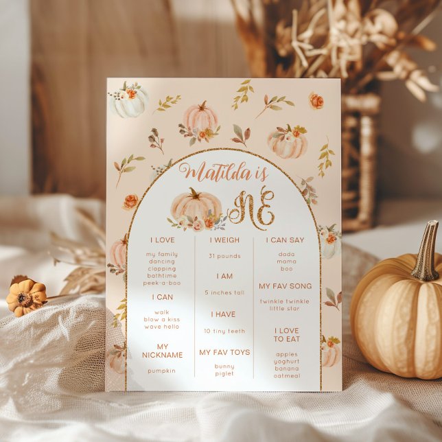 Poster Doce Pequena festa de aniversário de abóbora (Criador carregado)