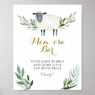 Poster Doce Pequeno Lamb Greenery Momosa Bar