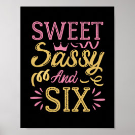 Poster Doce Sassy e Seis, Engraçados Aniversário
