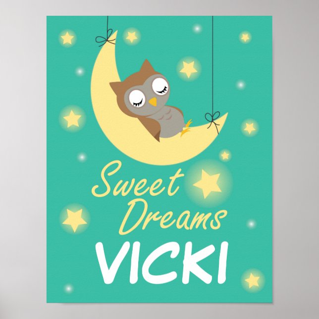 Poster Doce sonhos design para crianças. (Frente)