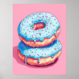 Poster Doces Bliss: Rosquinhas Foscos Azuis