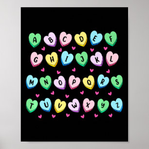 Poster Doces Coração Alfabeto Amor Dia dos Namorados Prof