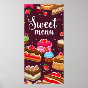 Poster Doces de pastelaria da padaria
