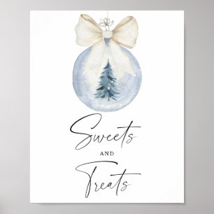 Poster Doces e guloseimas de chá de fraldas de inverno