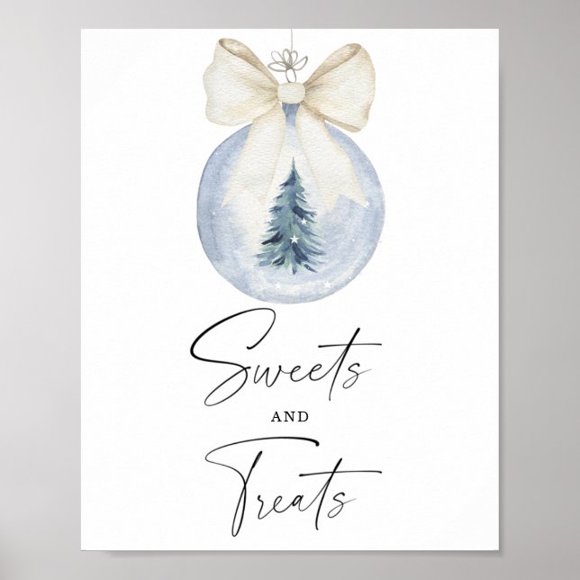 Poster Doces e guloseimas de chá de fraldas de inverno (Frente)