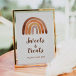 Poster Doces e Tratamentos Aquarela Chá de fraldas Arco-Í<br><div class="desc">A aquarela cerosa certhy tem um tom moderno de chá de fraldas arco-íris de bico doce e marca de guloseimas. Personalizável!</div>