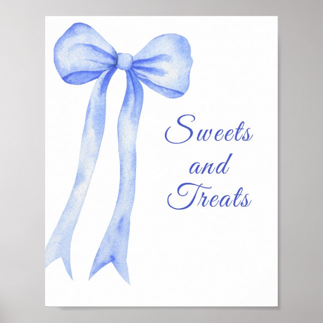 Poster Doces e Tratamentos de Arcos Azuis de Cor Aquática (Frente)
