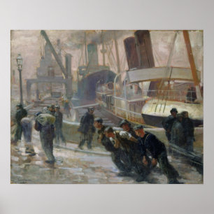 Pôster Dockers de Liverpool em Alvorecer, 1903