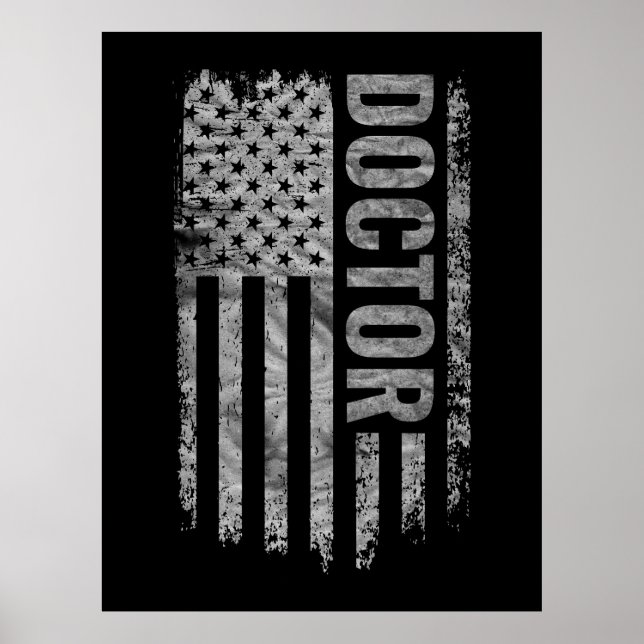 Poster Doctor USA Flag Distressed design (Frente)