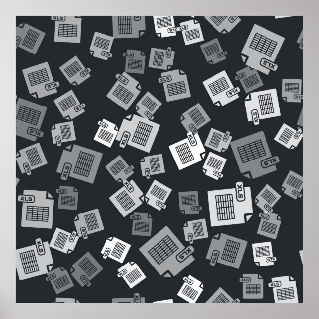 Poster Documento de arquivo XLS da cinza. Botão Baixar xl (Frente)