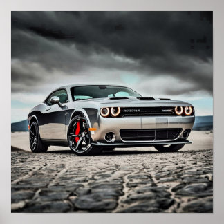Poster Dodge Challenger Hellcat na Natureza |