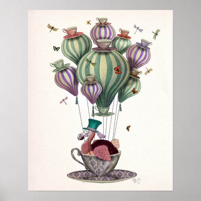 Poster Dodo Balloon com Dragonflies (Frente)