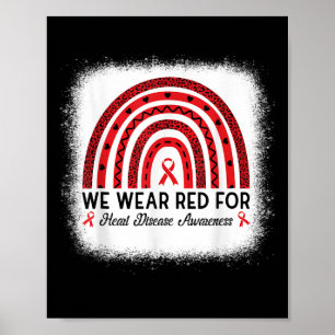 Poster Doença Cardíaca Consciência Arco-Íris Vermelho Cor