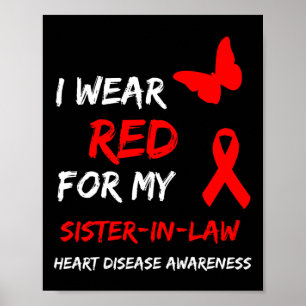 Poster Doença Cardíaca Eu Uso Vermelho Para A Minha Cunha