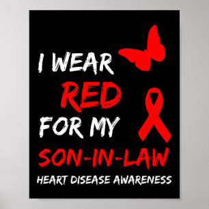 Poster Doença Cardíaca Eu Uso Vermelho Pelo Meu Genro Fit