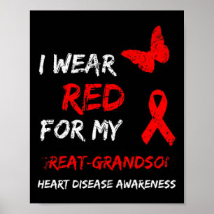 Poster Doença Cardíaca Eu Visto Vermelho Pela Minha Rib E