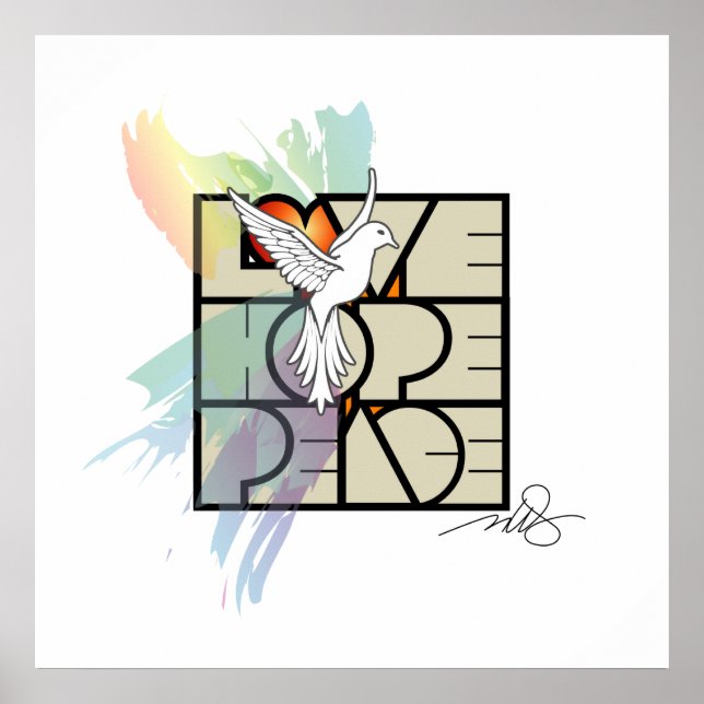 Pôster Doença da Paz de Amor Esperança (Frente)