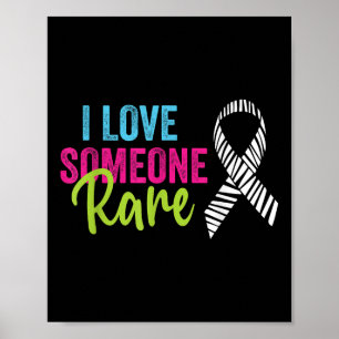 Poster Doença Rara Sensibilização Zebra Ribbon, Eu Amo Al