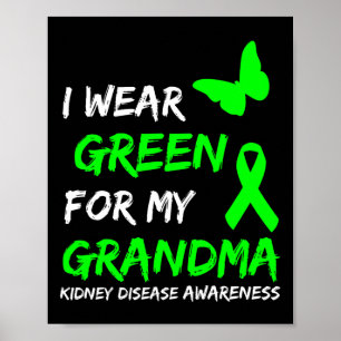 Poster Doença Renal Eu Visto Verde Para Minha Avó Fita